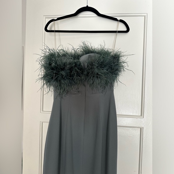Juliene Strapless Feather Bodice Crepe Cocktail Dress | House of CB - Picture 10 of 11